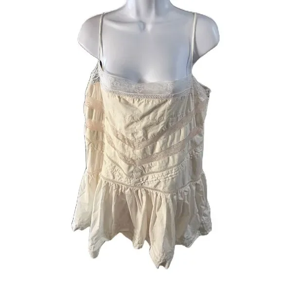Maeve by Anthropologie Sleeveless Square-Neck Lace Mix Mini Dress Maeve by Anthropologie Sleeveless Square-Neck Lace Mix Mini Dress